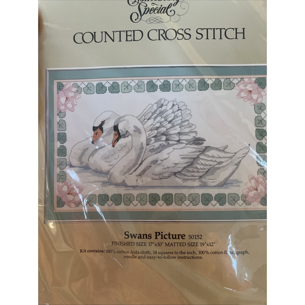 Swans Picture Flowers Cross‎ Stitch Kit  Something Special